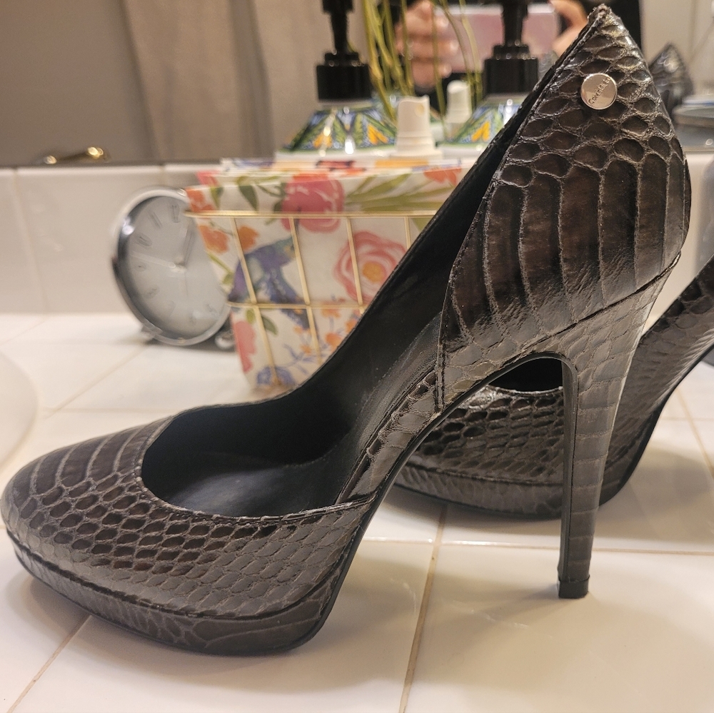 Calvin Klein Leather Platform Heels 7